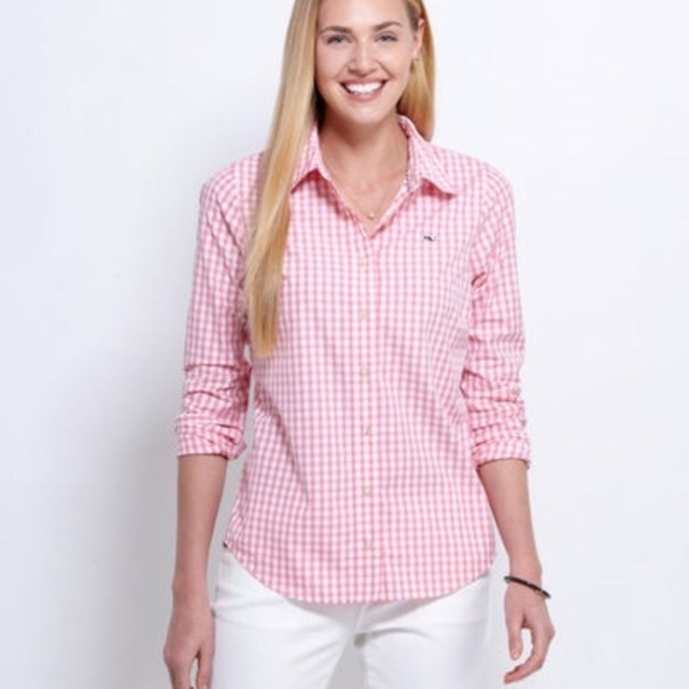 Vineyard Vines Pink Oxford Button-down size 6 EUC